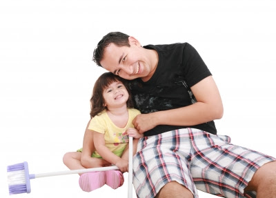 father and daughter with broom father's day gifts montessori curriculum practical life activities