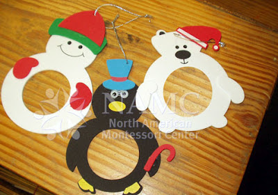 winter NAMC montessori activities animal frames