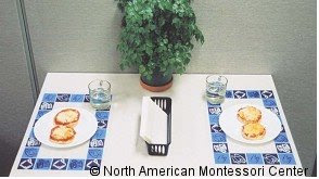going out NAMC montessori enducation learning independence eating area table set