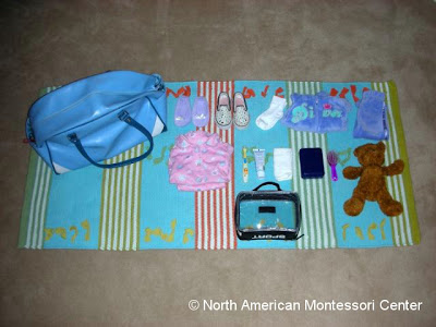importance NAMC montessori practical life activities classroom packing a bag