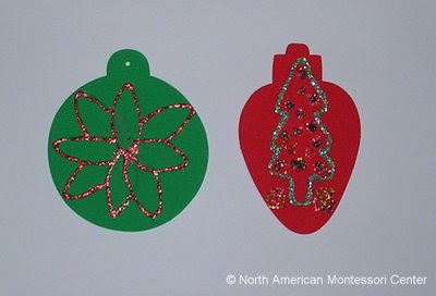 symbols of christmas NAMC montessori curriculum activities paper ornaments