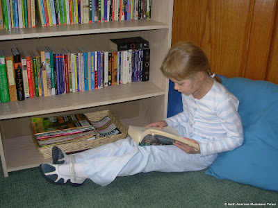 NAMC montessori activities classroom library reading corner