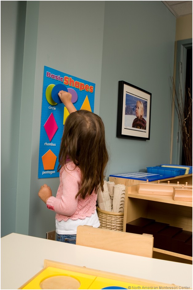 NAMC montessori entry items how to incorporate into classroom girl using insets