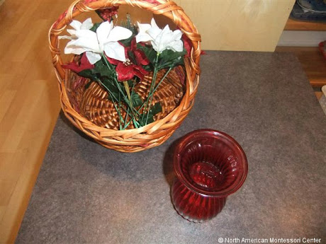 NAMC montessori winter holiday activities flower arranging