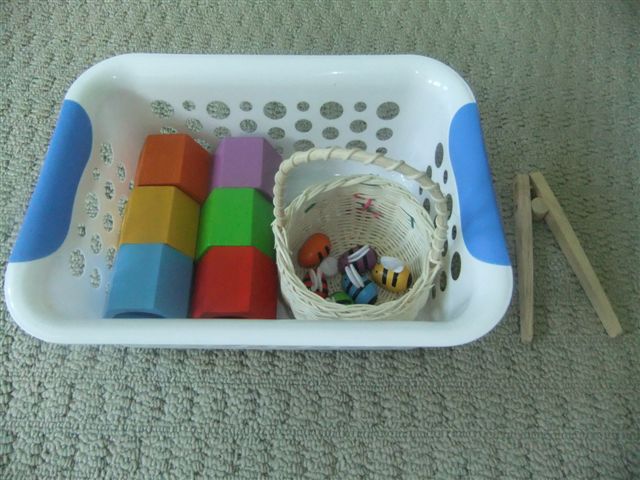 NAMC montessori preschool classroom activities learning about honeybees chopsticks colored bees