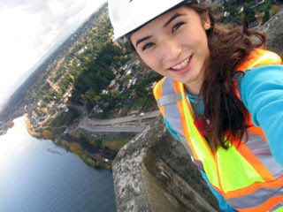 namc montessori experience take our kids to work day girl in construction gear