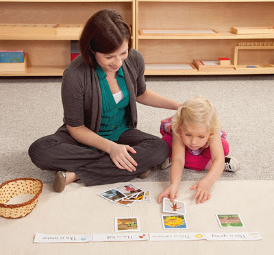 NAMC montessori community complimentary activity teacher girl matching