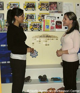 NAMC montessori teacher development three year cycle novice practicing mastery two teachers talking