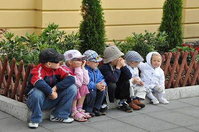 NAMC young montessori class behavioral challenges circle time children sitting in line