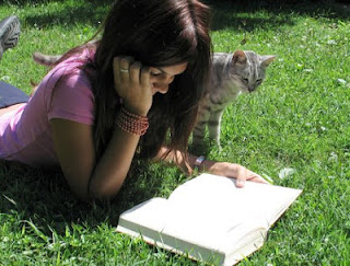 NAMC montessori professional development in summer months teacher and cat reading