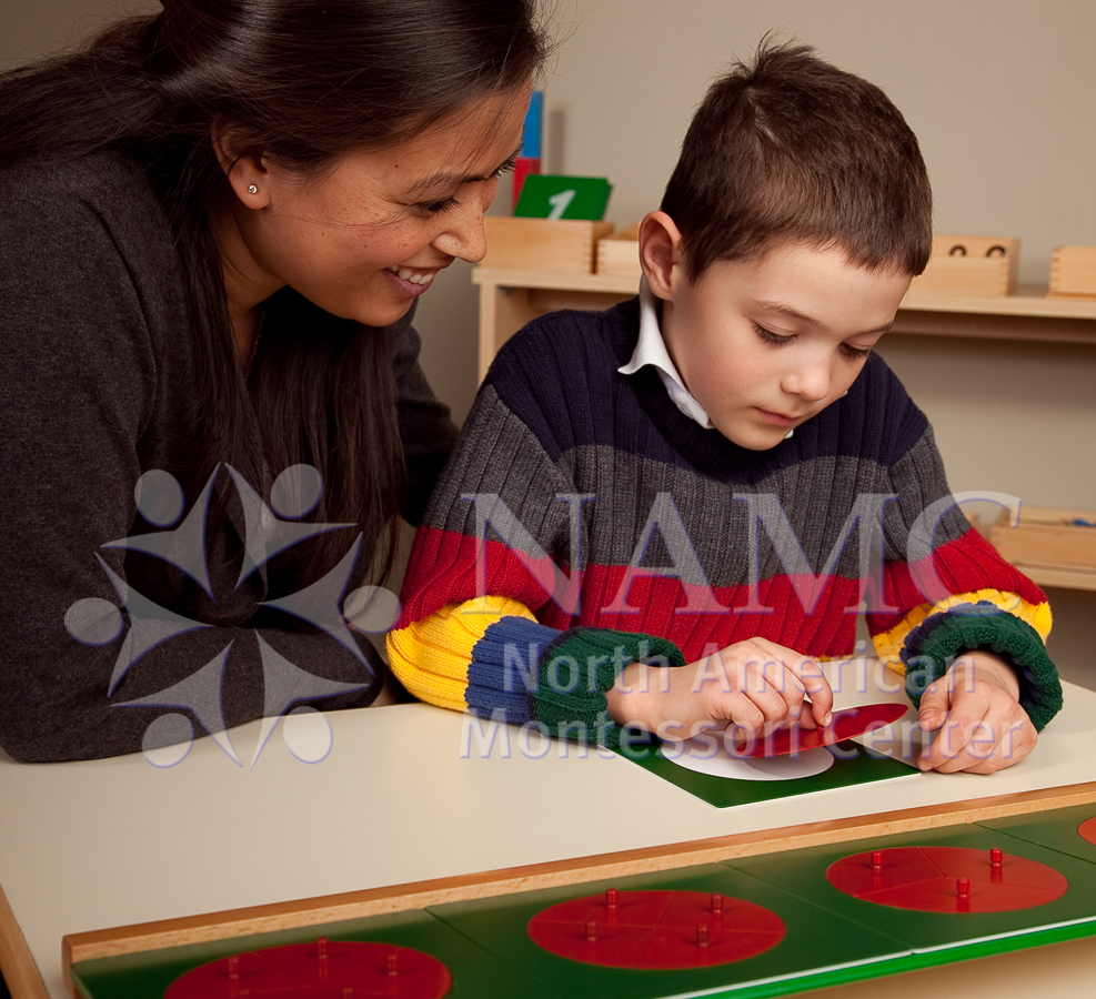 namc montessori ten things to remember when presenting montessori activities boy teacher fraction circles