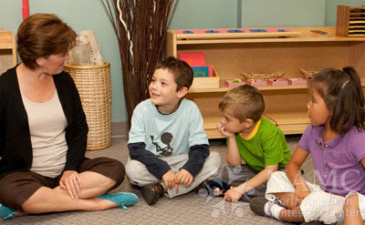 NAMC Montessori environment whole classroom of learning circle time