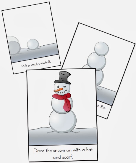 namc montessori sequencing snowman printable