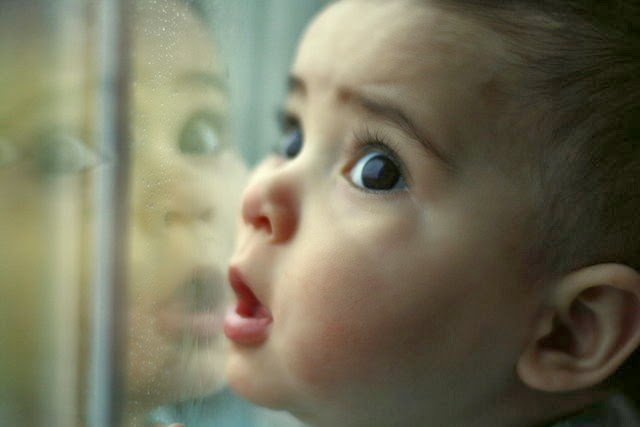 NAMC montessori psychic developing personality early childhood curious toddler at window