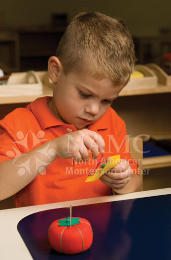 NAMC montessori practical life more than chores sewing button