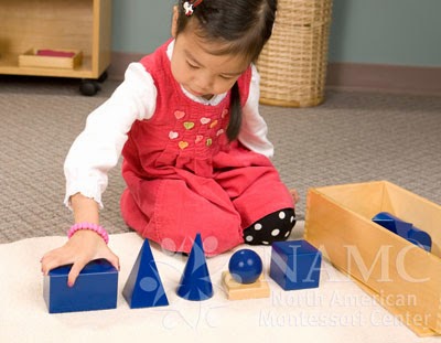 NAMC Montessori absorbent mind ch 22 girl with geometric solids