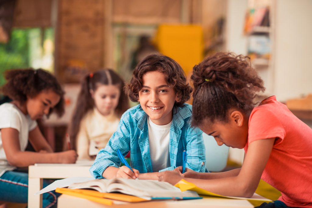 Children working in class